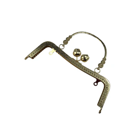 20 cm Lale Motif Saplı Metal Çanta Bursu