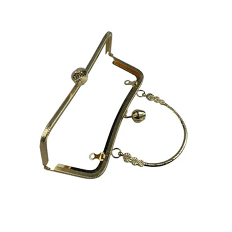 20 cm Lale Motif Saplı Metal Çanta Bursu