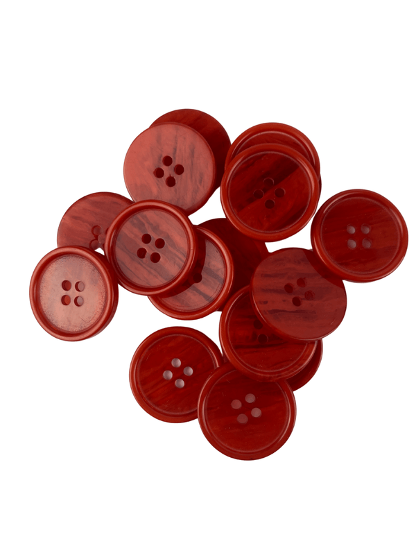 Kırmızı Renk 4 Farklı Boy Düğme