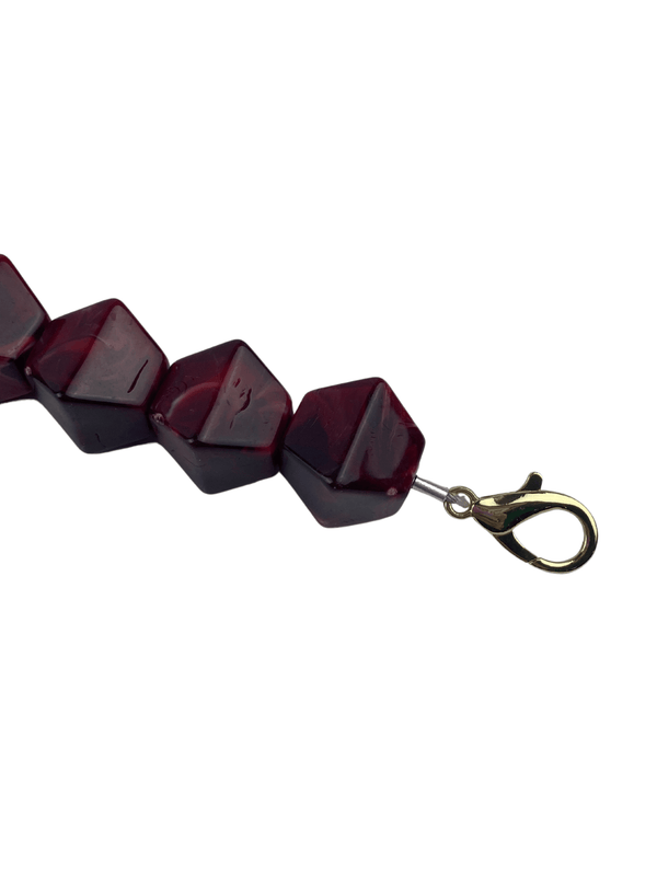 Bordo Taşlı Çanta Sapı 45cm