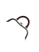 Lüx 26 cm Ahşap Saplı Metal Çanta Bursu