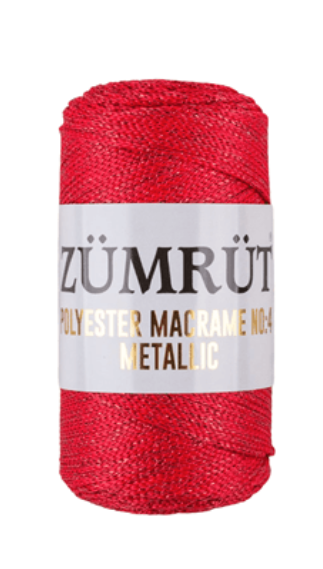 Zümrüt Polyester Makrome İpi No:4 Metallic
