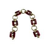 Akrilik Zincir Çanta Sapı Bordo Renk 35cm