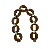 Akrilik Zincir Çanta Sapı Yuvarlak Desen Koyu Kahve 35cm