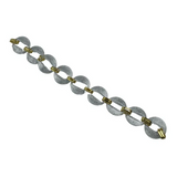 Akrilik Zincir Çanta Sapı Yuvarlak Gri Simli 35cm