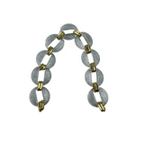 Akrilik Zincir Çanta Sapı Yuvarlak Gri Simli 35cm