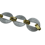 Akrilik Zincir Çanta Sapı Yuvarlak Gri Simli 35cm