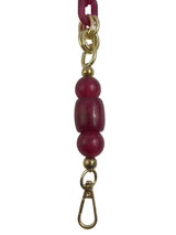 Boncuk/Akrilik Bordo Çanta Sapı 43 Cm