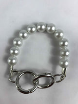 İncili Çanta Sapı Gümüş 20 cm