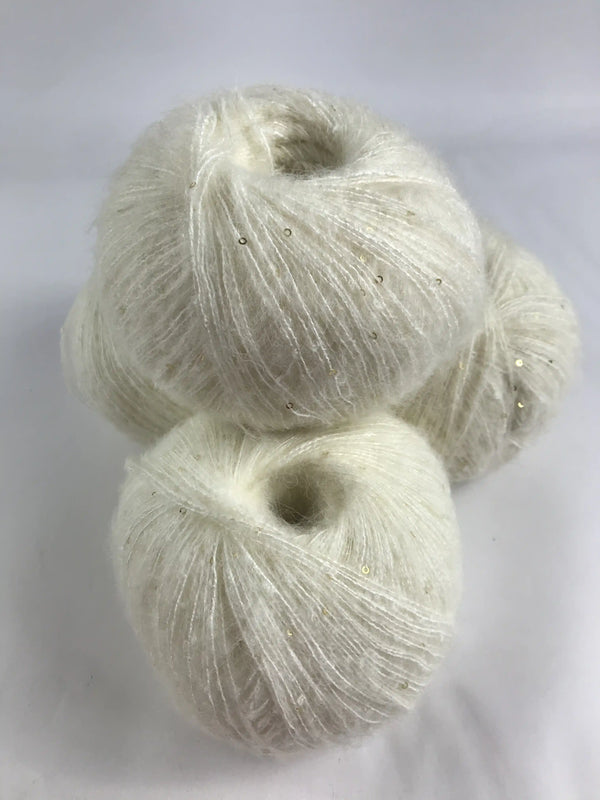 Klavuzlu Pullu Yün İp 428 Gram KP23 (Krem)