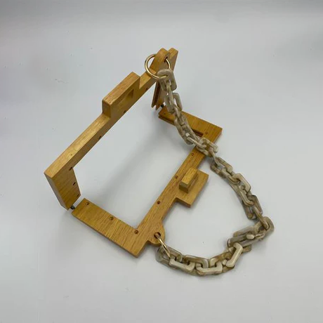 Krem-Beyaz Zincir Model Ahşap 20 cm Çanta Sapı