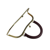 Lüx 26 cm Ahşap Saplı Metal Çanta Bursu