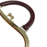 Lüx 26 cm Ahşap Saplı Metal Çanta Bursu
