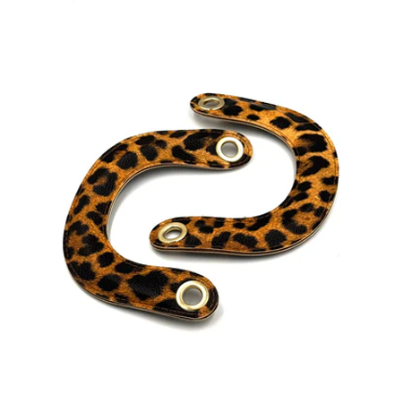 Plastik Leopar Desenli Çanta Sapı 15x13