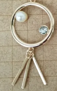 8 cm İncili Pırlantalı Çanta Süsü