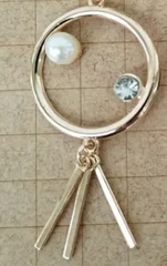 8 cm İncili Pırlantalı Çanta Süsü