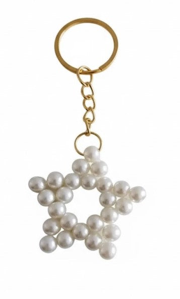 İncili Yıldızlı Çanta/ Anahtarlık Süs